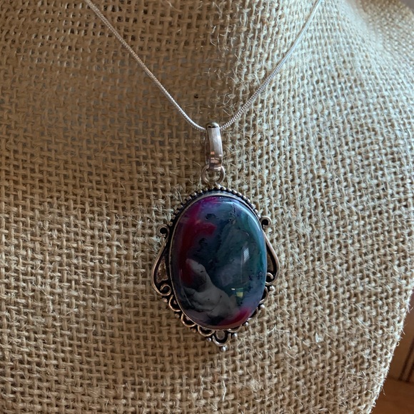 Moss Agate Vintage Necklace - Picture 3 of 3